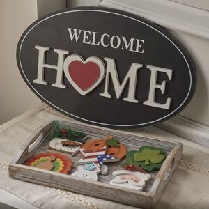 Welcome Home Seasonal Sign With 8 Icons